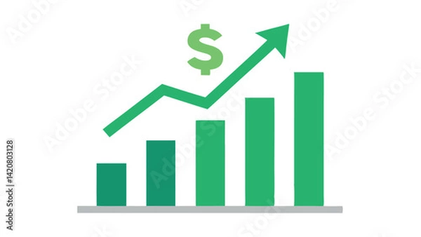 Obraz graph with dollar sign