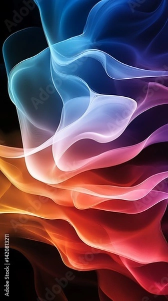 Fototapeta a colorful smoke cloud on a black background