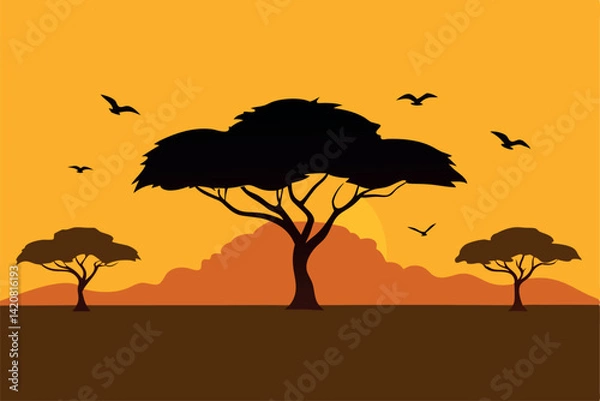Obraz silhouette of a tree in the sunset
