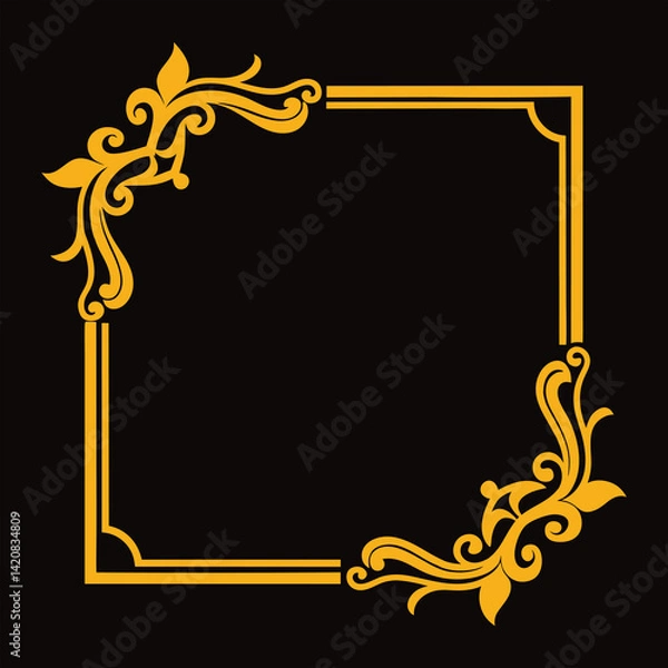 Fototapeta Vintage Corner Frames Collection  Isolated Decorative Elements.