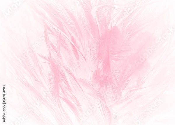 Obraz Beautiful soft pink feather pattern texture background