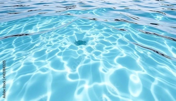 Obraz Abstract water surface with gentle ripples reflecting light in calming turquoise hues