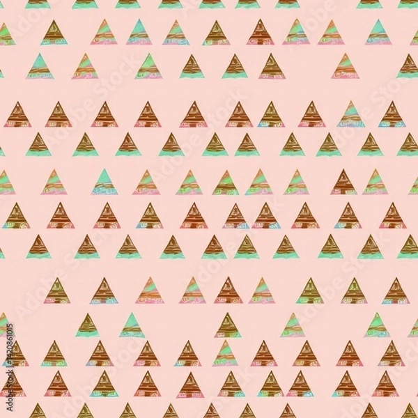 Fototapeta A pink background featuring a modern triangle pattern that adds depth and visual interest