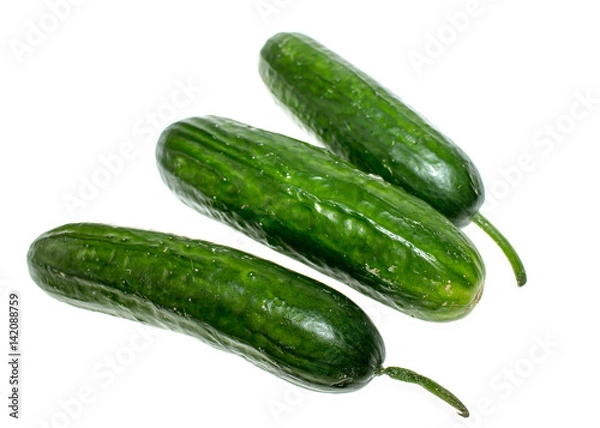 Fototapeta Cucumbers on a white background
