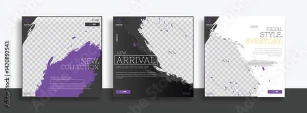 Obraz Creative new arrival social media post template design.