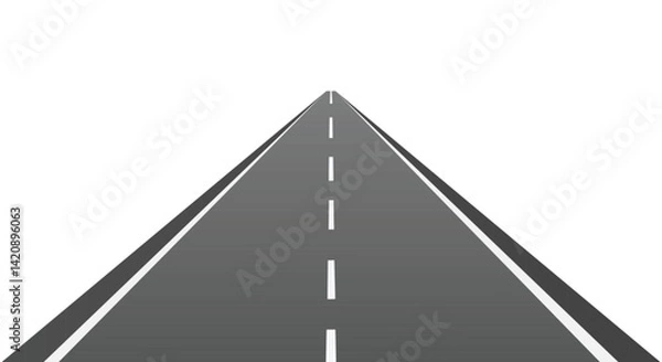 Obraz Horizontal asphalt road template. Winding road vector illustration. Seamless highway marking Isolated on background.  