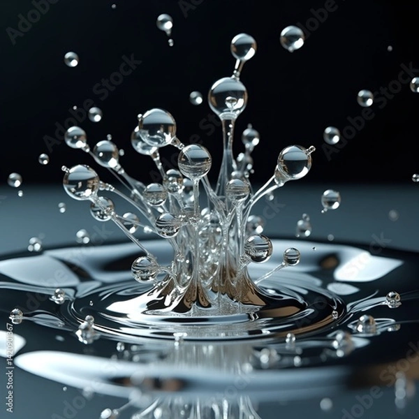 Obraz Liquid Mercury Metal Texture Flow