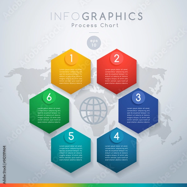 Fototapeta Infographics Set for Brochure, Business Chart or Web Design : Vector Illustration