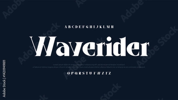 Fototapeta  Elegant Serif Font – Luxury Branding Typeface for Logos Invitations. Modern Calligraphy Script Font – Elegant Handwritten Typeface for Wedding Branding.