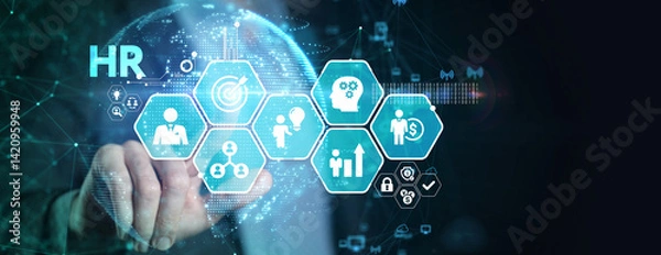 Obraz Business, Technology, Internet and network concept. Human Resources HR management concept.