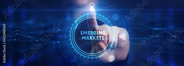 Fototapeta Business, Technology, Internet and network concept. Digital Marketing content planning advertising strategy concept. Emerging markets.