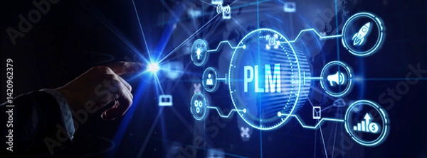 Obraz PLM Product lifecycle management system technology concept. Technology, Internet and network concept.