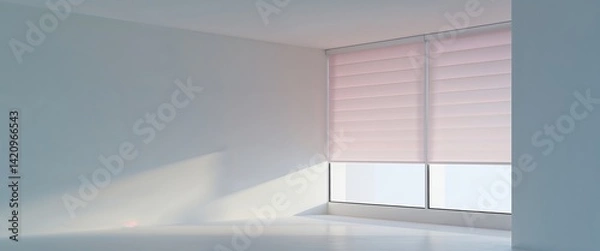 Obraz Window Wall with Roller Blinds in Pastel Color