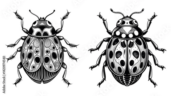 Fototapeta Print Ladybug vector