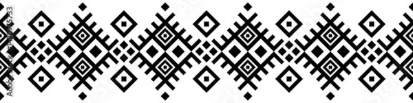 Obraz Ethnic border with geometric tribal pattern.