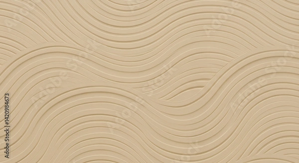 Obraz Abstract Beige Wave Pattern Texture Background Seamless Curving Lines Design
