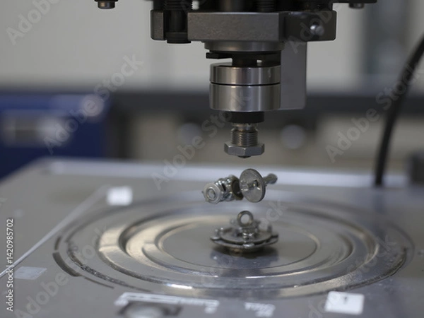 Fototapeta Precision components floating in mid-air during automated assembly, diamagnetic stabilization effects