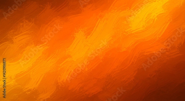 Obraz Abstract Orange and Gold Textured Background Vibrant Brushstrokes Painted Design