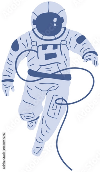Fototapeta Astronaut Illustration Minimal Art for Space Enthusiasts and Explorers