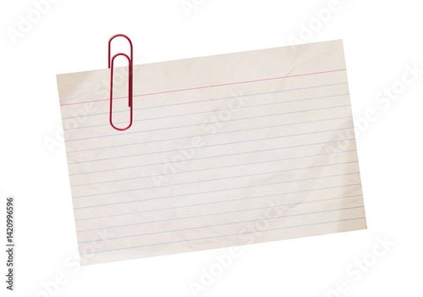 Obraz Real notepad with grid line isolated. White grid notepaper journal sticker. A blank sheet of checkered paper. 