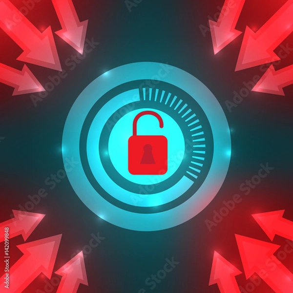 Fototapeta Dangers Computer Virus and Hackers