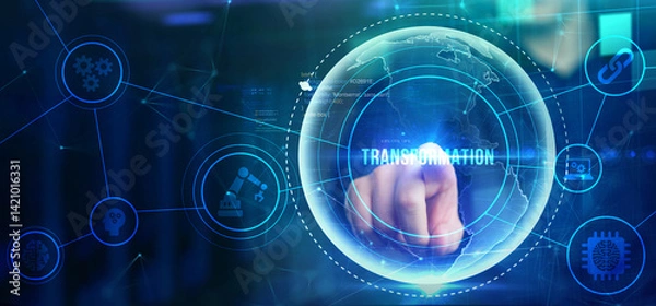 Fototapeta Business Transformation. Future and Innovation Internet and network concept.