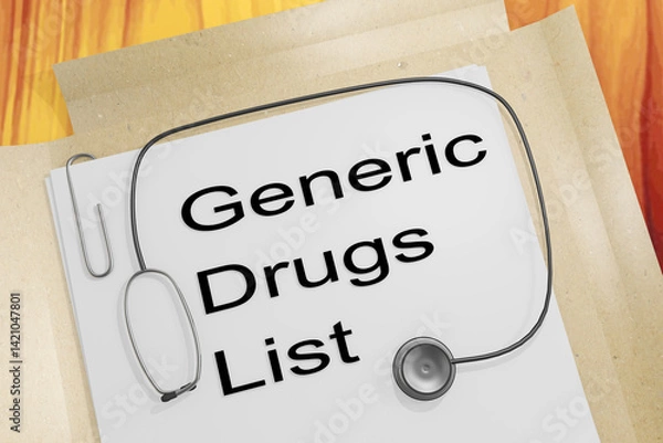 Obraz Generic Drugs List concept