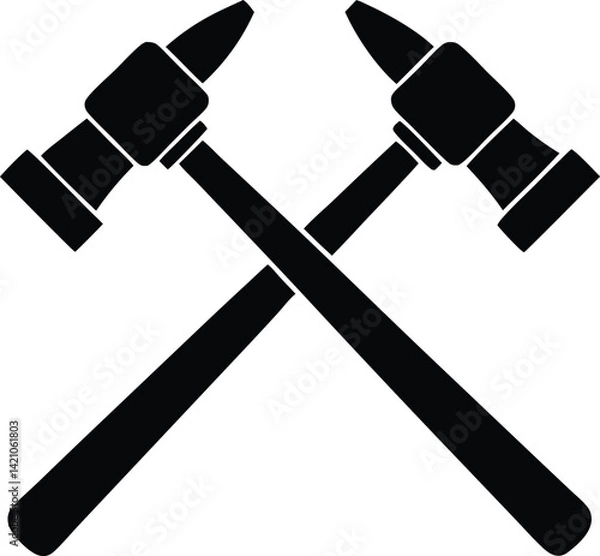 Fototapeta Crossed Hammers: A Powerful Symbol of Craftsmanship