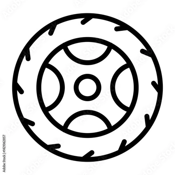 Fototapeta Tyre Vector Line Icon Design