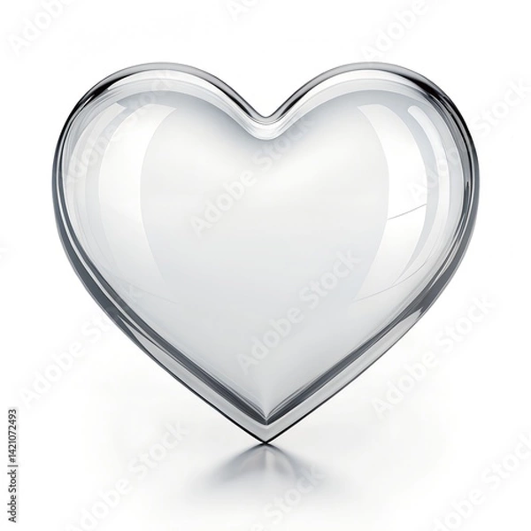 Obraz 3d heart icon isolated on white background