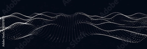 Fototapeta Elegant Black Wave Pattern with Dynamic Ripple Effect