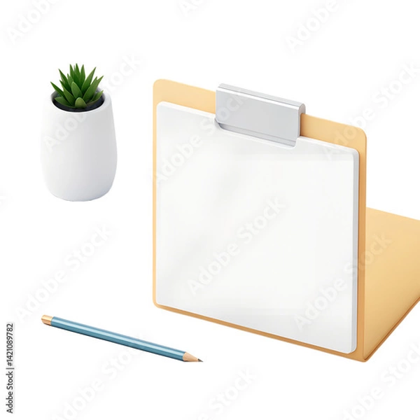 Fototapeta 3d file icon isolated on transparent background