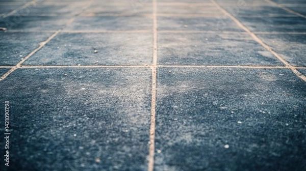 Fototapeta Close up view of a paved area with square tiles