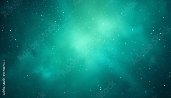 Fototapeta Teal green blue grainy color gradient background glowing noise texture cover header poster design