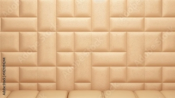 Obraz Beige Leather Paneling Wall Texture Background