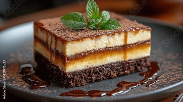 Fototapeta Delicious Tiramisu Dessert: Layers of Creamy Goodness