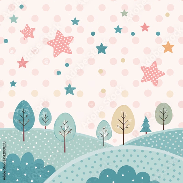 Fototapeta Design a minimalist 2D background featuring a repeating polka dot pattern.  Use subtle shading and a limited color palette.