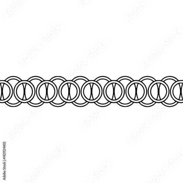 Fototapeta Geometric Border Design: Minimalist Black and White Pattern