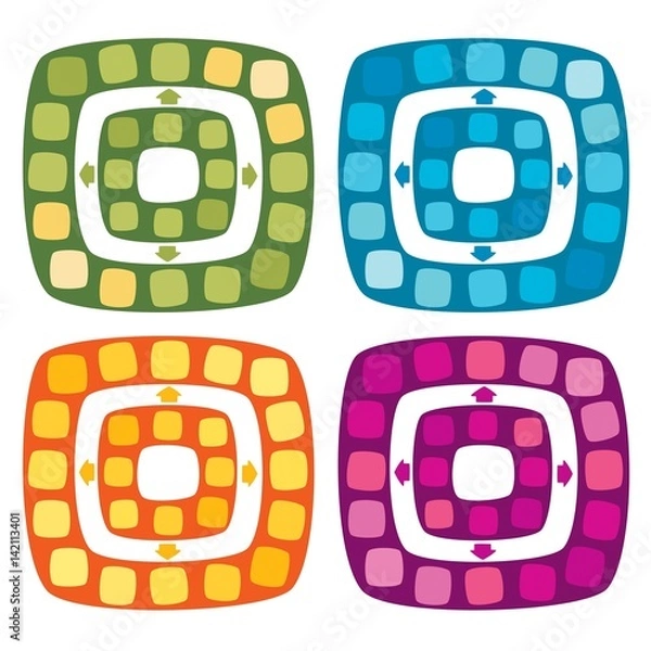 Fototapeta Set of board game for children. Vector illustration