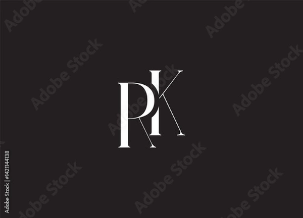 Obraz RK modern initial logo design