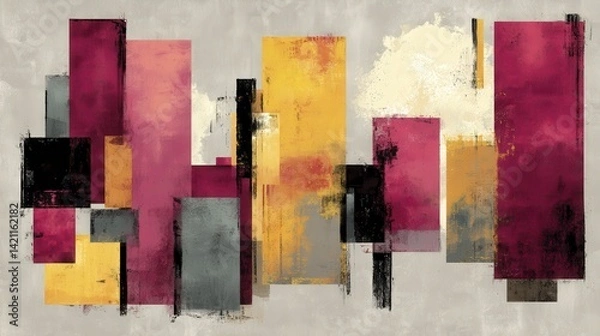 Fototapeta Stylish rectangle color composition, providing a contemporary visual aesthetic for your projects - backdrop style geometric