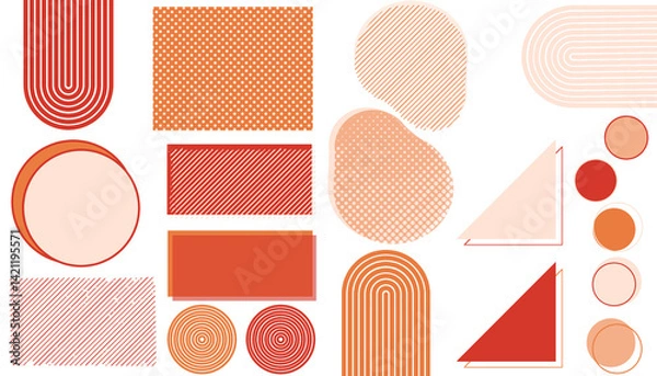 Fototapeta 幾何学セット暖色