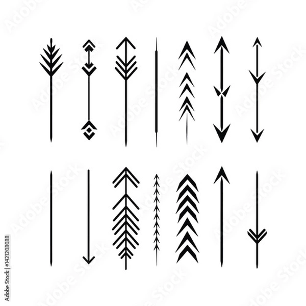 Obraz Arrows collection minimal black silhouette