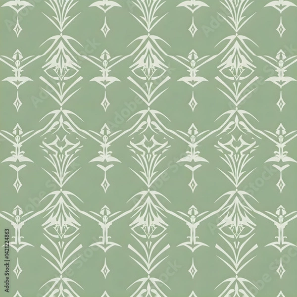 Obraz Seamless traditional fabric pattern with intricate timeless designs.