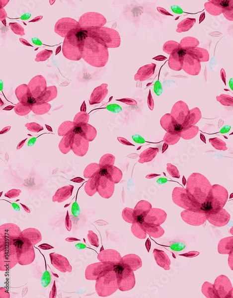Obraz All Over Flower Design Seamless Pattern With Some Texture Digital Print Textile