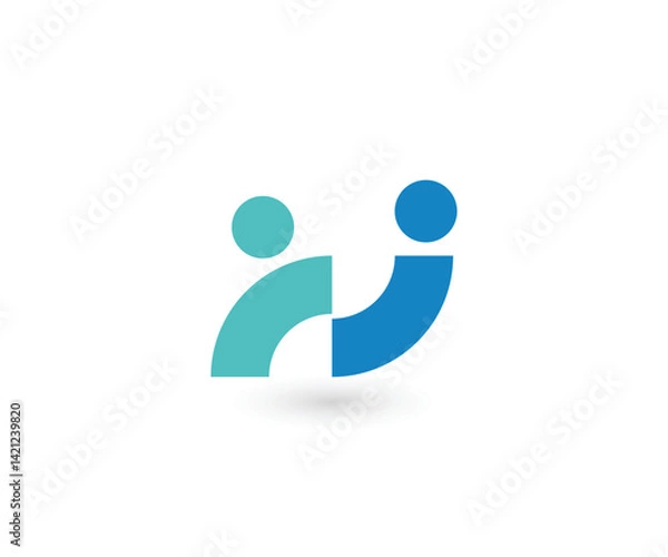 Obraz Abstract people teamwork symbol logo