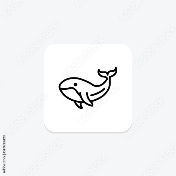 Fototapeta Whale, vector, pixel perfect, illustrator file