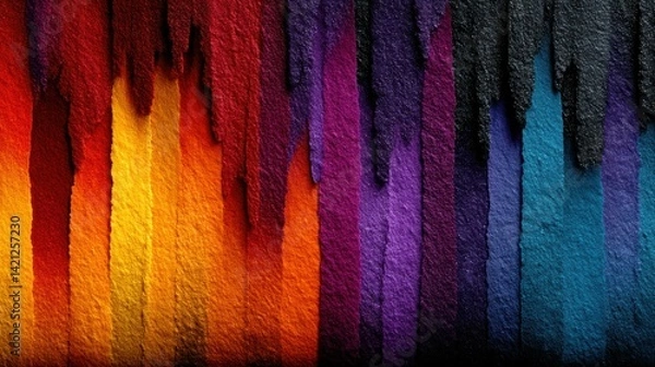 Fototapeta A mesmerizing dark grainy color gradient background featuring a blend of purple, red, orange, blue, and black hues