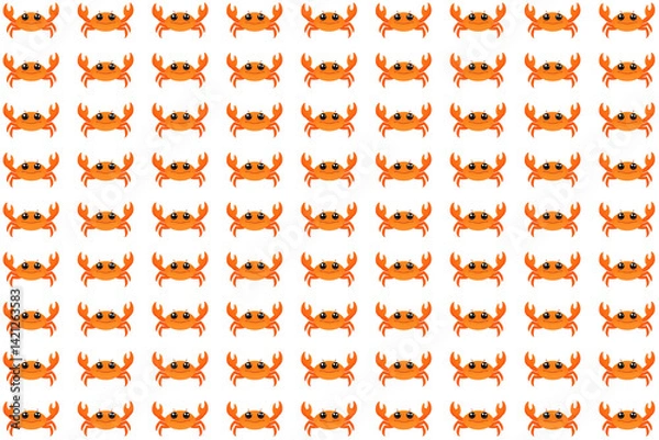 Fototapeta A seamless pattern of cute crabs