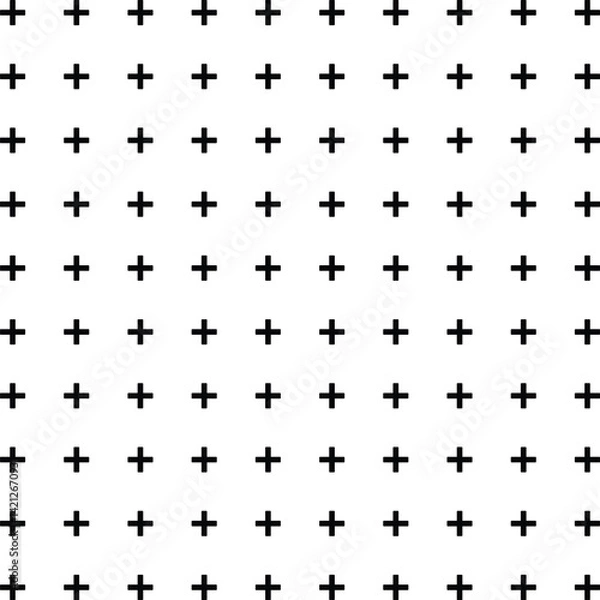 Fototapeta Black Plus Sign Grid Pattern Vector Background